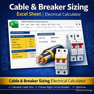 Foglio Excel per il dimensionamento di cavi e interruttori / Calcolatrice elettrica