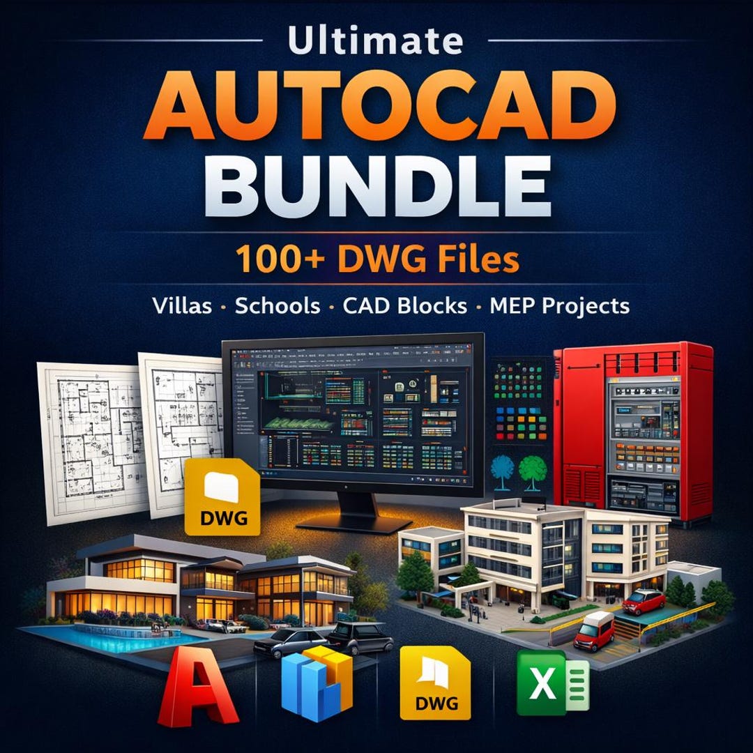 Ultimate Autocad Bundle | 100+ DWG Files | CAD Blocks, MEP Details ...