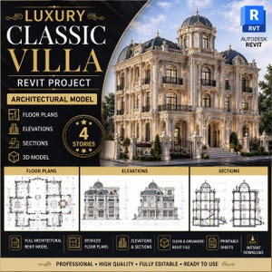クラシックヴィラのRevitプロジェクト｜建築設計＋3D住宅デザイン