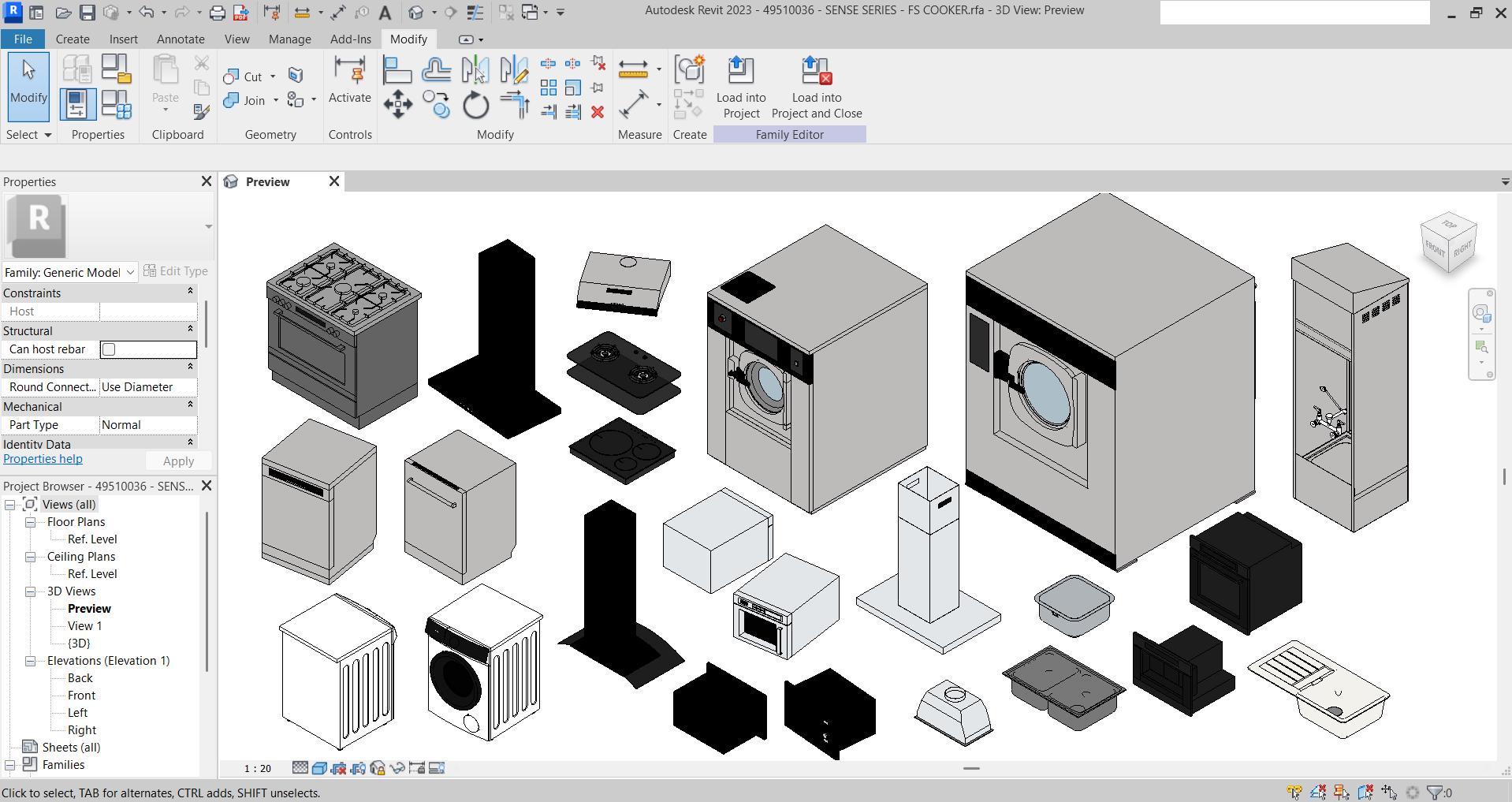 Kitchen Cookware Revit File Kitchen Revit Families Pack | Appliances, Sinks, Ovens, Hoods ...