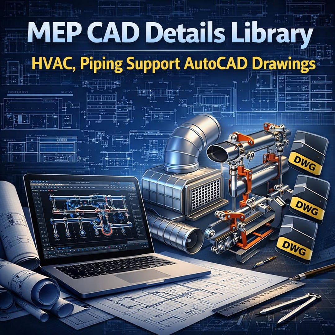 MEP CAD Details Library – HVAC, Piping Support Autocad Drawings - Etsy