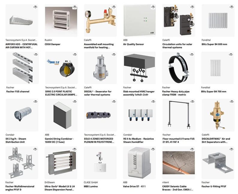 Revit HVAC Library - 1000MB Families Collection | Air Conditioning ...