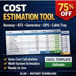 Hoja de cálculo para estimación de costos y medición de cantidades de equipos eléctricos / Descarga instantánea
