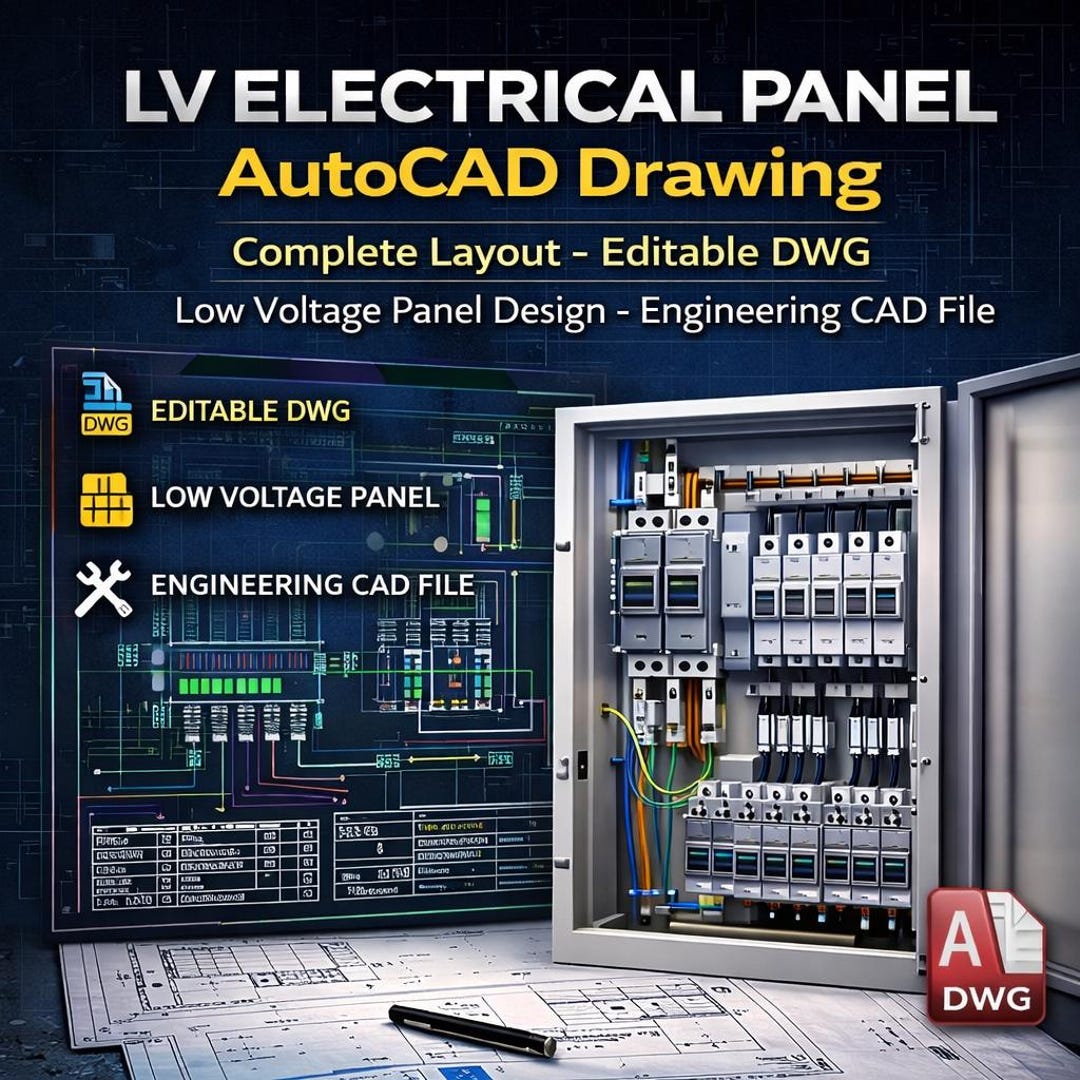 Llvswgr Layout LV Electrical Panel Autocad Drawing – Complete Layout – Editable DWG ...