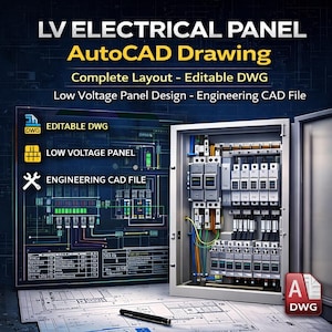 Dibujo AutoCAD de panel eléctrico de baja tensión: diseño completo (DWG editable) - Diseño de panel de baja tensión - Archivo CAD de ingeniería