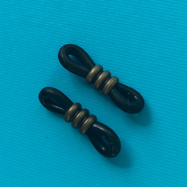 Antique Bronze Bead Rubber Connectors