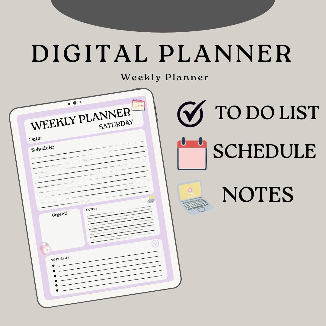 Weekly Planner Printable | Minimal Planner | Canva Editable | PDF - Etsy