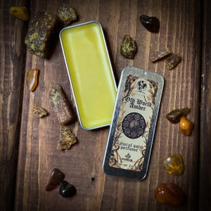 Old World Amber ~ Natural Solid Perfume ~ Small Batch, Palm Oil Free, Plastic Free, All Natural Handmade Perfume
