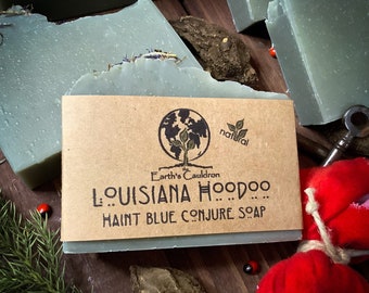 Louisiana Hoodoo ~ Haint Blue Conjure Soap ~ Small Batch, Palm Oil Free, Plastic Free, All Natural Handmade Soap