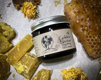 Golden Nectar ~ Nourishing Face Cream ~ Small Batch, Palm Oil Free, Plastic Free, All Natural Handmade Skin Care