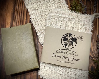 Ramie Soap Saver ~ Natural Fiber. Pouch, Handcrafted ~ Plastic Free, Zero Waste, All Natural ~ Sustainable & Eco-Friendly