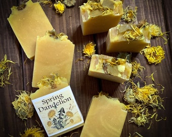 Spring Dandelion ~ Sunny Spring Soap ~ Small Batch, Palm Oil Free, Plastic Free, All Natural Handmade Soap