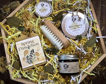 Deluxe Dandelion Honey Spring Gift Set ~ Small Batch Palm Oil Free, Plastic Free, All Natural Handmade Soap