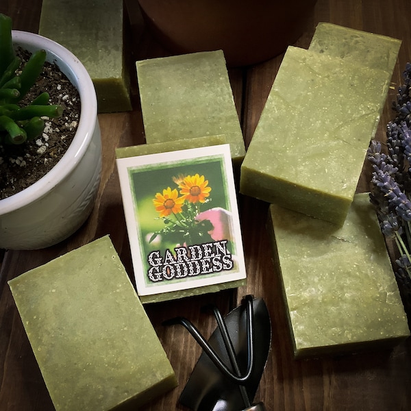 Garden Goddess ~ Gardner’s Spring Soap ~ Small Batch, Palm Oil Free, Plastic Free, All Natural Handmade Soap