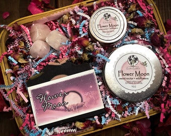 Flower Moon Spring Gift Set ~ Small Batch Palm Oil Free, Plastic Free, All Natural Handmade Soap