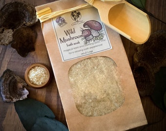 Wild Mushroom ~ Earthy Adaptogens & Reishi Bath Soak ~ Small Batch, Palm Oil Free, Plastic Free, All Natural Handmade Skin Care