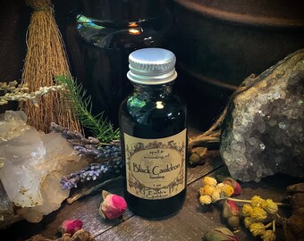 Black Cauldron ~ Banishing ~ Spell and Anointing Oil, Ritual Oil, Intention Oil, 100% Natural, Altar Oil