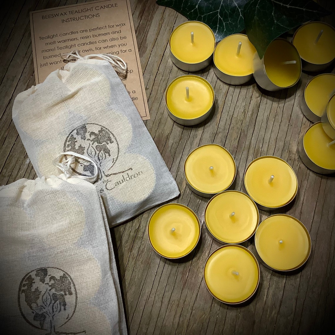 Beeswax Tealight Candles Set of Six Handmade Candle Etsy