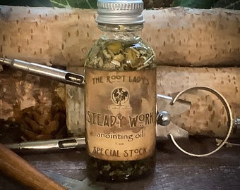 Steady Work ~ Job Success ~ Spell and Anointing Oil, Ritual Oil, Intention Oil, 100% Natural, Altar Oil