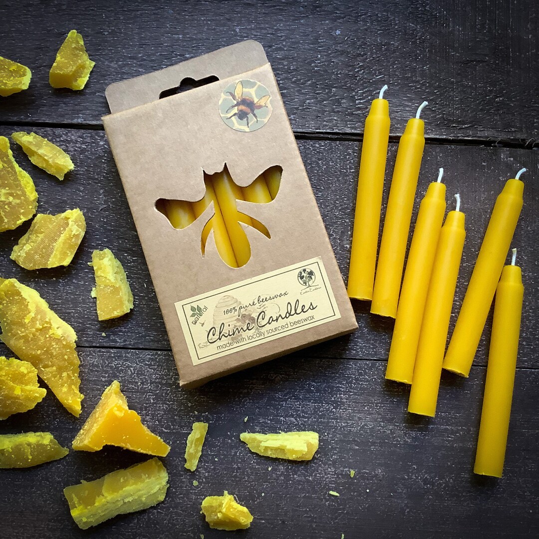 Beeswax Chime Candles Set of Six Small Batch Rustic Etsy