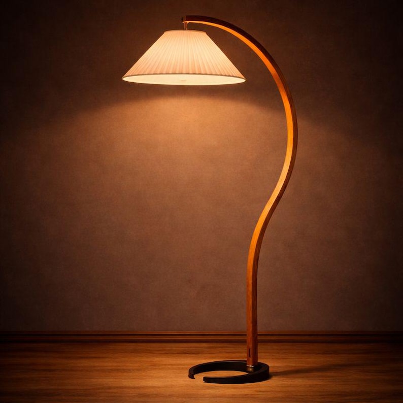 Wood Arc Floor Lamp