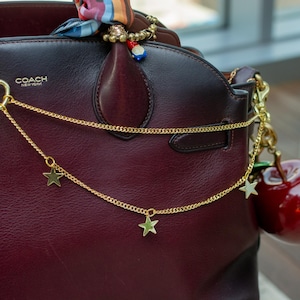 Gold Star Bag Chain: 18K Gold-Plated Purse Charm - Vault of the Heavens