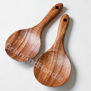Wood Rice Spoon, wooden rice paddle scoop ladle, big serving spoon kitchen utensil for cooking