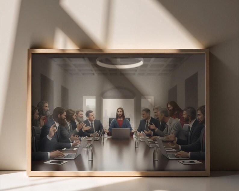 The Last Meeting The Last Supper By Leonardo Da Vinci Parody Modern 