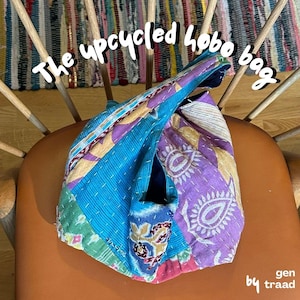 Hobo Bag Sewing Pattern PDF - Beginner Friendly, Upcycled Fabric