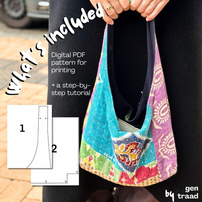 Hobo Bag Sewing Pattern PDF - Beginner Friendly, Upcycled Fabric - Etsy