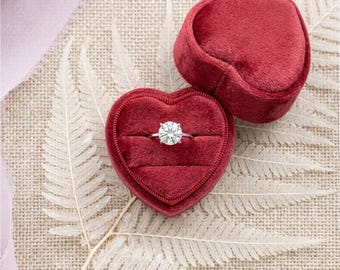 Verlovingsringdoos, fluwelen ringdoos voorstel, hartvorm ringdoos, cadeau voor haar, gepersonaliseerde fluwelen ringdoos, verlovingscadeau