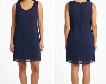 Vintage After Dark Sleeveless Lined Shift Dress Women See Measurements