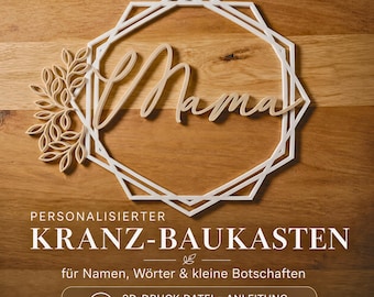 Wreath Kit 3D Printing Instructions | Name Wreath STL | Personalized Door Sign | Bambu Studio DIY