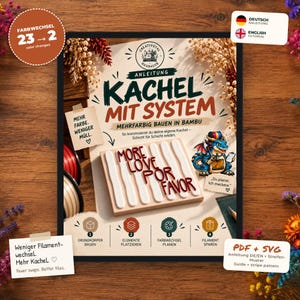 Mehrfarbig 3D Drucken Anleitung | Weniger Filamentwechsel | Kachel + SVG | Bambu Studio | Deutsch & Englisch | Ohne CAD