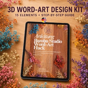 3D Word Art Kit | 15 STL Elements + 3MF | Instructions in German & English (no CAD required) | Nameplate Bambu Studio