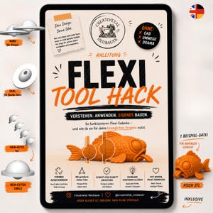 Instructies voor het hacken van Flexi Tool | Flexi-handleiding | Bambu Studio-gids | Geen CAD | PDF- en snijbestanden | STL-workflow | Duits en Engels