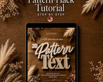 3D Pattern Text Tutorial | 15 SVG Patterns + Instructions (German/English) | Multicolor 3D Printing without CAD | Bambu Studio