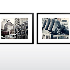 Detroit Photography - Downtown Detroit Photo Package - Two 8x10 Photographs - Welcome to Detroit (color) and Downtown Detroit