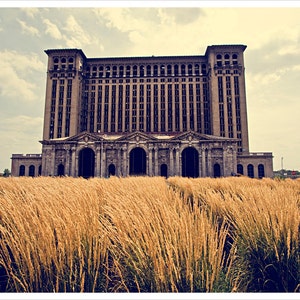 Detroit Photography - Grassy Michigan Central Station