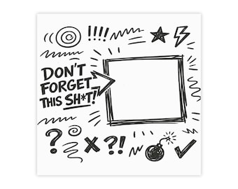 No olvides esta mierda. Bloc de notas Post-it / Notas adhesivas para recordatorios con garabatos.