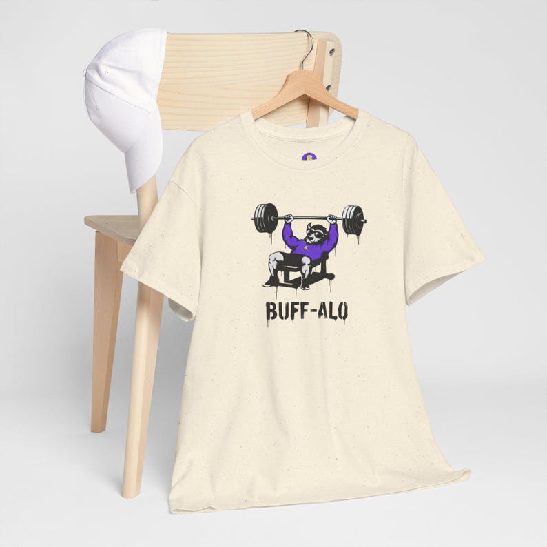 Rancid Buffalo Mascot Weightlifting Tee | 'BUFF-ALO' Gym Shirt image 8