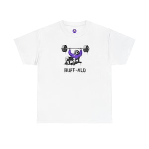 Rancid Buffalo Mascot Weightlifting Tee | 'BUFF-ALO' Gym Shirt image 1