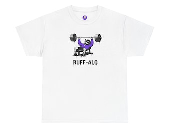 Camiseta de levantamiento de pesas con la mascota del búfalo rancio / Camiseta de gimnasio 'BUFF-ALO'