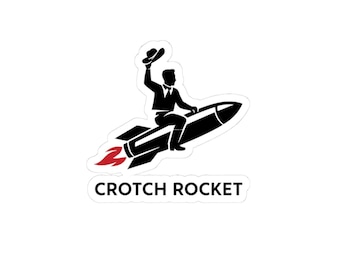Crotch Rocket sticker | motorcycle rider rocket kiss-cut sticker