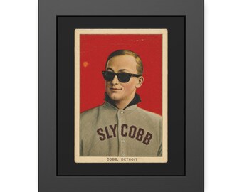 Sly Cobb Baseball Card Poster framed paper poster | Vintage sports art