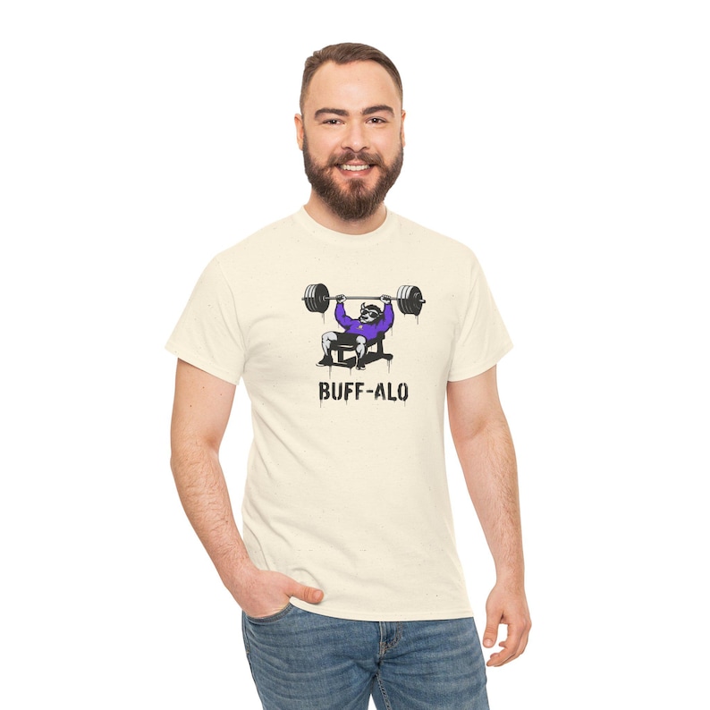 Rancid Buffalo Mascot Weightlifting Tee | 'BUFF-ALO' Gym Shirt image 12