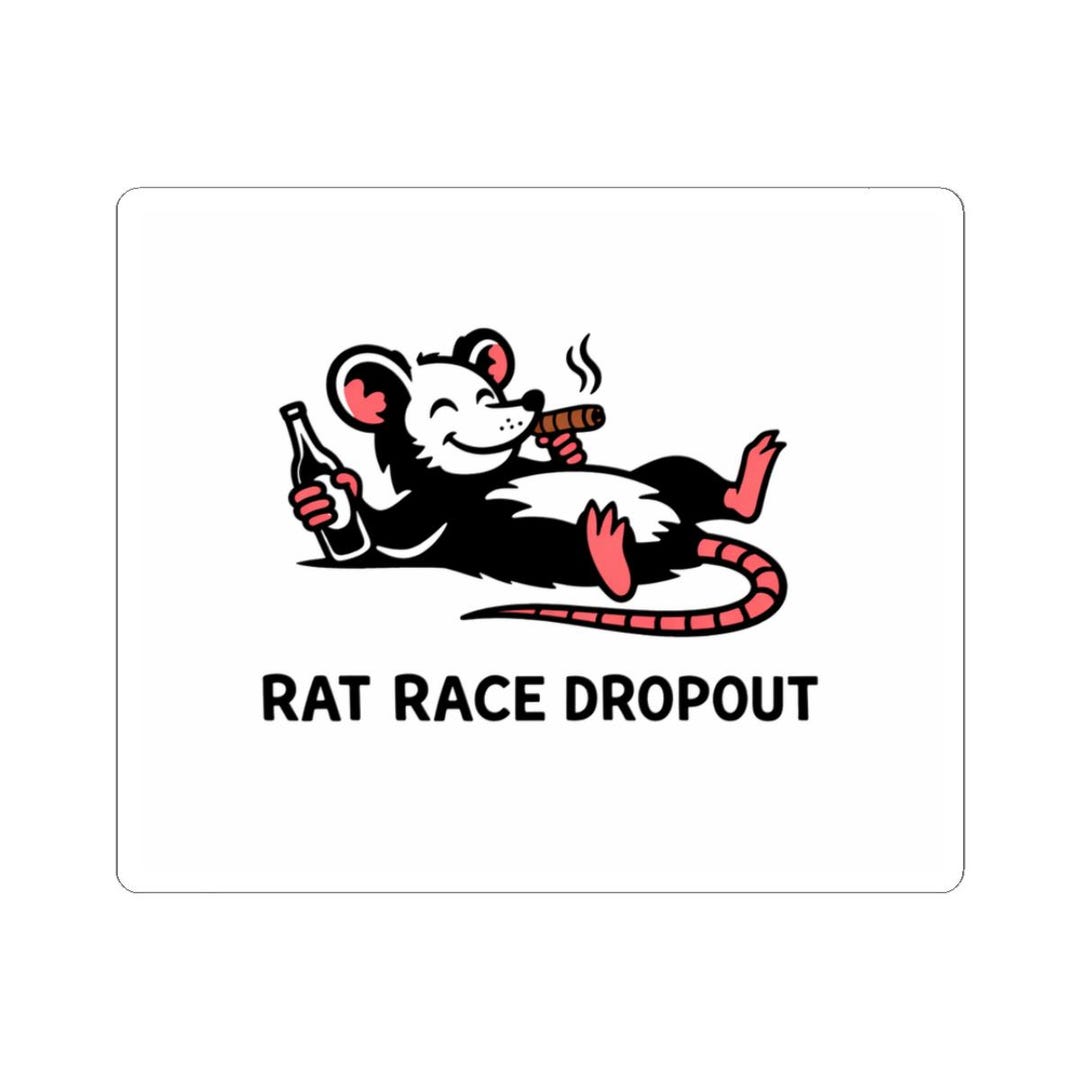 Chicago Target Rats Sticker Rat Race Dropout Sticker | Relaxed Rat With Cigar and Bottle Kiss-cut ...