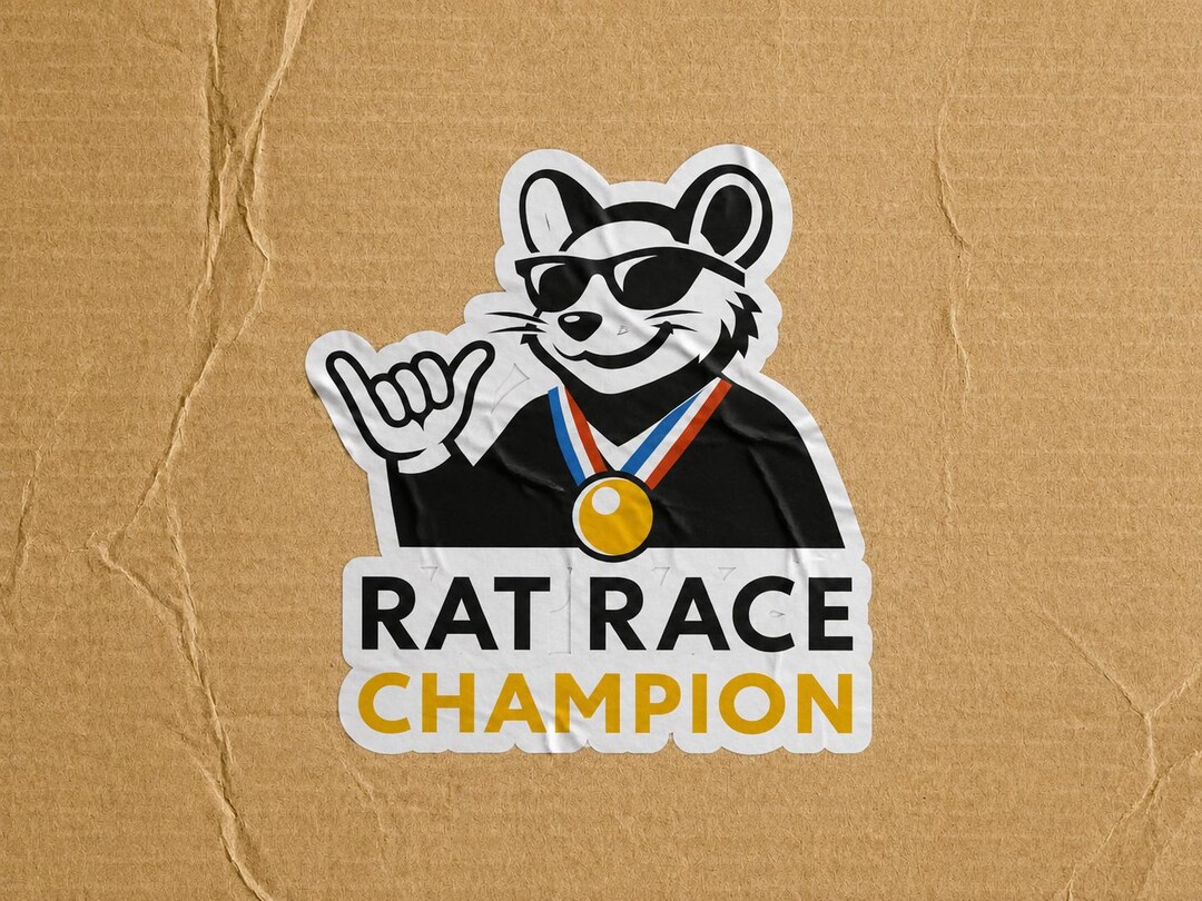 Rath Racing Stickers Rat Race Champion Sticker | Cool Sunglasses Rat With Medal, Kiss-cut ...