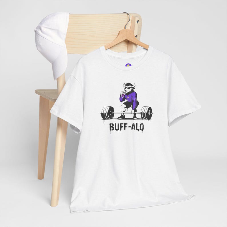 Camiseta Buff-Alo Rancid de levantamiento de pesas con estampado de búfalo / Camiseta con estampado de animal de gimnasio imagen 5