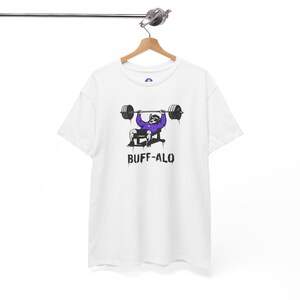 Rancid Buffalo Mascot Weightlifting Tee | 'BUFF-ALO' Gym Shirt image 5